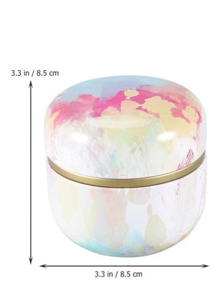 Metal Empty Tins Box, Round Gift Candy Loose Tea Storage Organizer Flower Tinplate Containers  Mini Reusable for Tea Candy DIY Candle Wedding Party Favor Gifts 2 Pcs Assorted