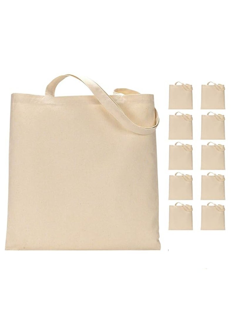 Economical Cotton Tote Bag, Lightweight Medium Reusable Grocery Shopping Cloth Bags, Suitable for DIY, Advertising, Promotion, Gift Pack of 20pcs