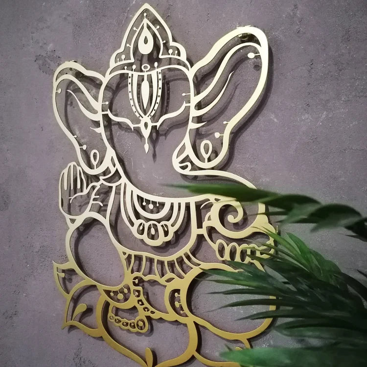Om Ganesha (Ganpati) Calligraphy Acrylic Wall Art
