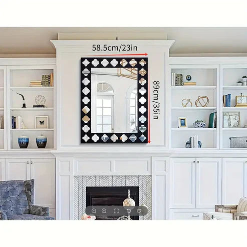 Black Wooden Frame Modern Decorative Mirror | Nigz Decor
