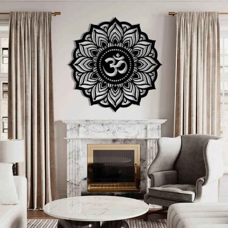 Lotus Mandala Om Acrylic Wall Art | Spiritual Home Decor