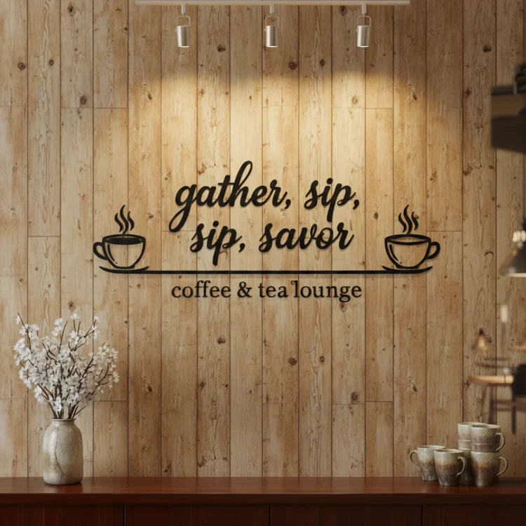 3D Acrylic Coffee Shop Wall Decor | Gather Sip Savor