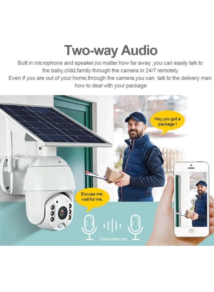 Q3- WIFI Low power DC-5V solar WIFI  camera 1080P HD 4G Monitor Solar Panel Outdoor Surveillance Waterproof CCTV Camera Smart Home Two-way Voice Intrusion Alarm