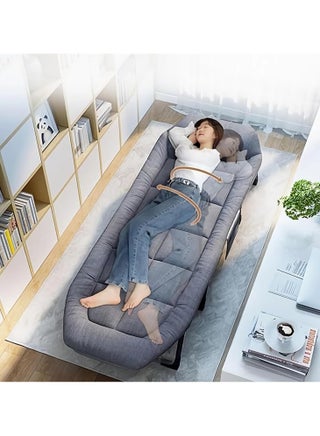 Foldable Portable Recliner Bed with Mattress – Comfortable Nap Chair for Office, Outdoor, and Travel Use (60×180cm)