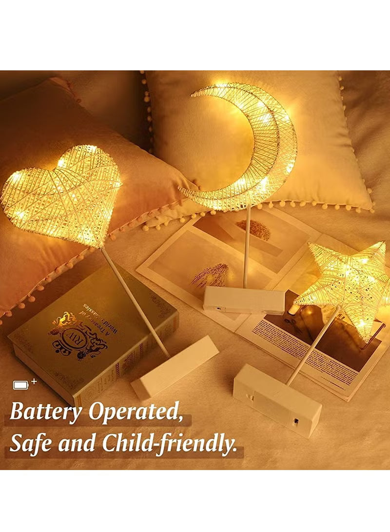 Moon Shape LED Decorative Lamp Night Light for Ramadan, Wedding, Bedroom Battery Operated