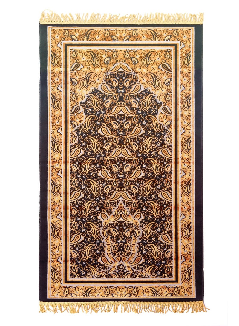 Prayer Mat 614GSM  Anti-Slip Velvet Top Islamic Prayer Mat New Design Thick Padded Sajadah Prayer Rug for Men Women Eid Gift Ramadan ( 140cm X 72cm)