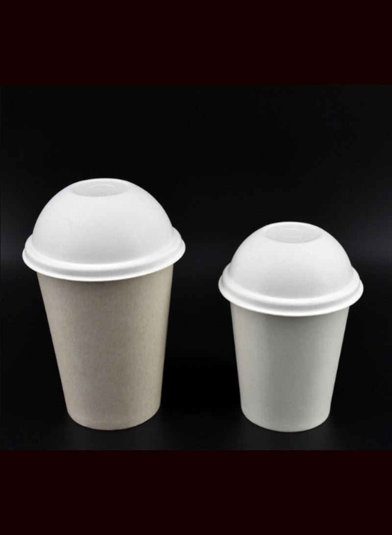 200Pcs Wet Moulded Disposable White Lid For Coffee And Tea Cups