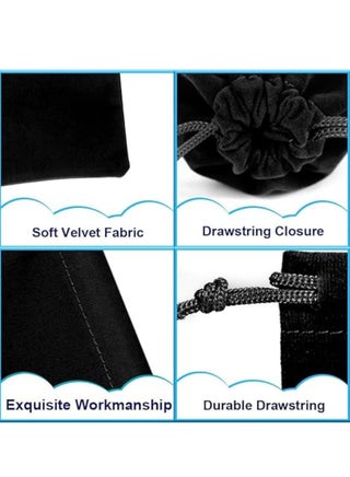 10Pcs Velvet Drawstring Bags Wedding Gift Bags Velvet Cloth Jewelry Pouches/Black H36xL25CM