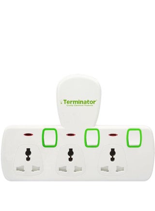 Terminator 3 Way Universal T-Socket Multi Adaptor With Individual Switches & Indicators 13A Plug and Safety Shutter (‎ TMA 573T)