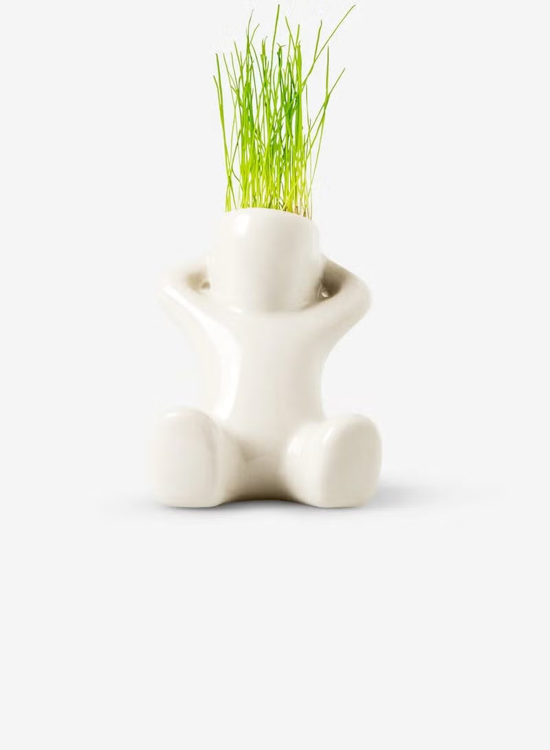 Human Shaped Succulent Planters Cute Ceramic Succulent Plant Pot Creative Mini White Pot Small
