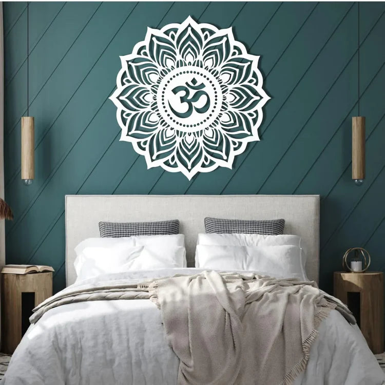 Lotus Mandala Om Acrylic Wall Art | Spiritual Home Decor