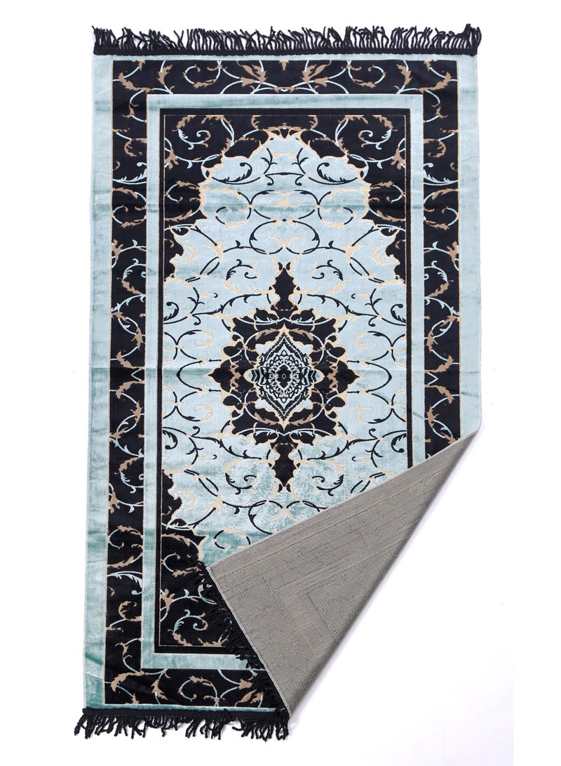 Prayer Mat 614GSM Anti-Slip Velvet Top Islamic Prayer Mat New Design Thick Padded Sajadah Prayer Rug for Men Women Eid Gift Ramadan ( 140cm X 70cm)
