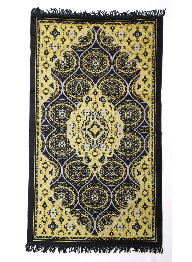 Prayer Mat 614GSM Anti-Slip Velvet Top Islamic Prayer Mat New Design Thick Padded Sajadah Prayer Rug for Men Women Eid Gift Ramadan ( 140cm X 70cm)