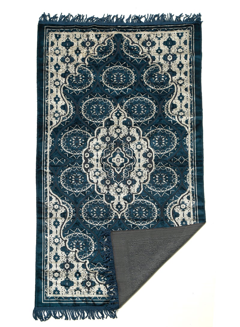 Prayer Mat 614GSM Anti-Slip Velvet Top Islamic Prayer Mat New Design Thick Padded Sajadah Prayer Rug for Men Women Eid Gift Ramadan ( 140cm X 70cm)