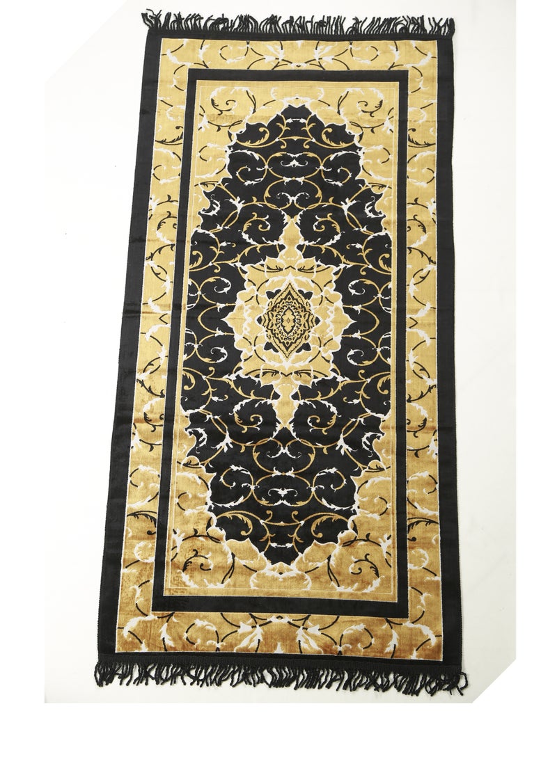 Prayer Mat 614GSM Anti-Slip Velvet Top Islamic Prayer Mat New Design Thick Padded Sajadah Prayer Rug for Men Women Eid Gift Ramadan ( 140cm X 70cm)