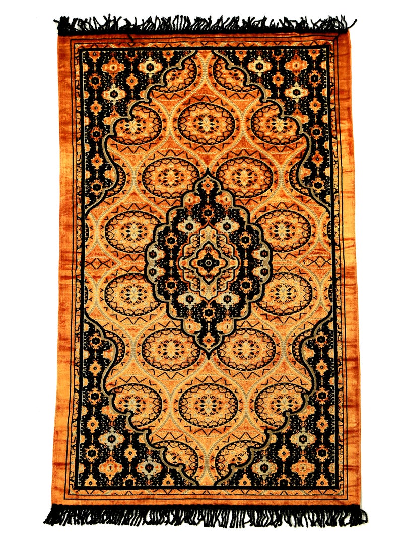 Prayer Mat 614GSM Anti-Slip Velvet Top Islamic Prayer Mat New Design Thick Padded Sajadah Prayer Rug for Men Women Eid Gift Ramadan ( 140cm X 70cm)