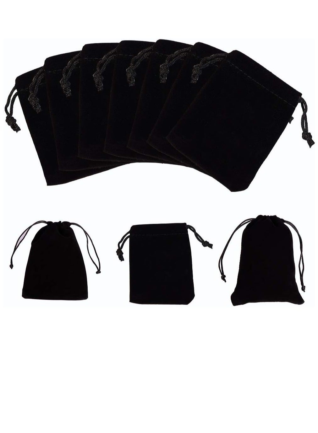 Velvet Drawstring Bags Pouches for Jewelry Gift Packaging Black H36xL25CM (10 PCS)