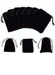 Velvet Drawstring Bags Pouches for Jewelry Gift Packaging Black H36xL25CM (10 PCS)