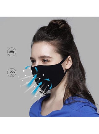Washable Face Mask with Adjustable Ear Loops PM2.5mm BLACK