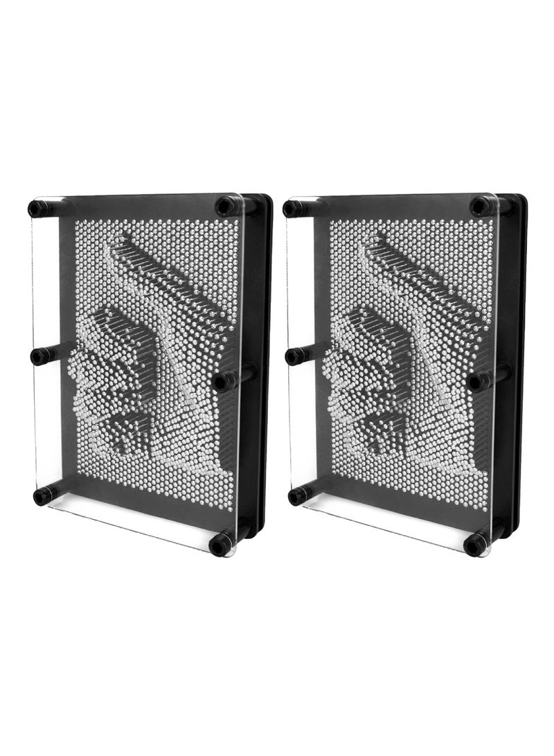 Classic 3D Pin Art Board Metal Pin Art Impression Toy Ideal For Home And Office Novelty Fun Gift 3D Fun Desktop Sculpture Gadget 2 Pieces