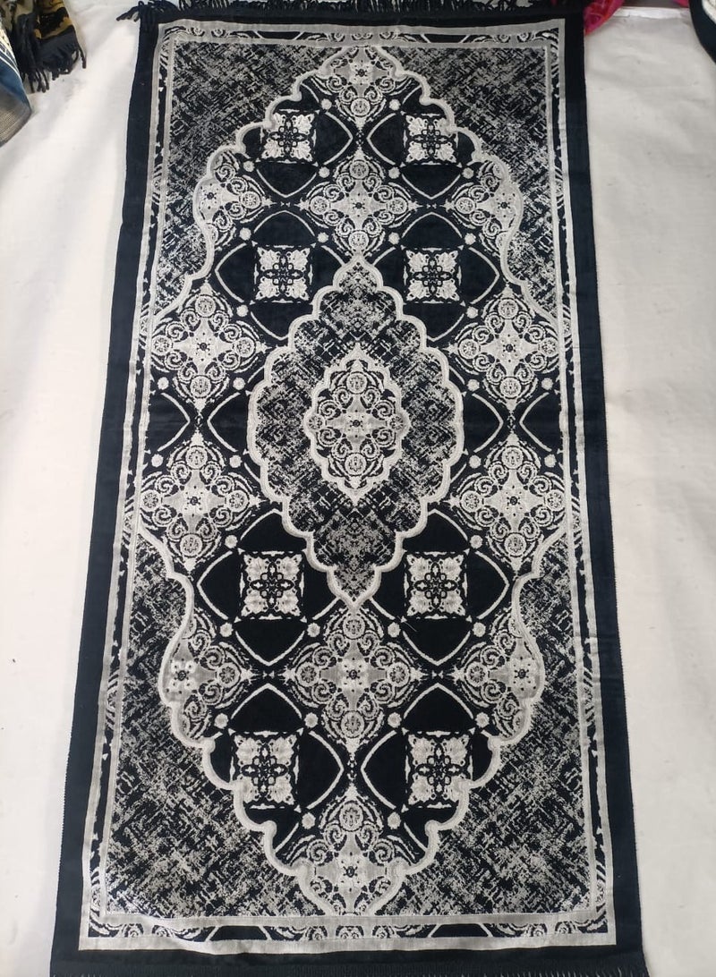 Prayer Mat 614GSM  Anti-Slip Velvet Top Islamic Prayer Mat New Design Thick Padded Sajadah Prayer Rug for Men Women Eid Gift Ramadan ( 140cm X 72cm)