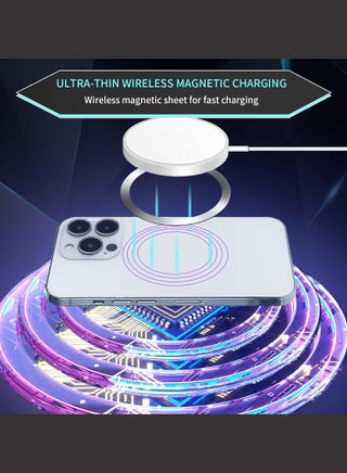 8 Pieces Magnetic Wireless Car Charger Metal Rings with Sticker Universal Metal Rings Compatible with MagSafe Wireless Charger, Black and Silver
