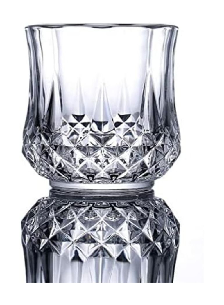 Dimond Cut Crystal Clear Glass - 210 Ml, 2 Pieces