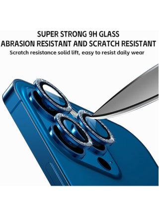 Mobile Camera Lens Protector  for iPhone 13 Pro/iPhone 13 Pro Max, [Anti-Scratch] Premium Tempered Glass Film Aluminum Alloy Lens Ring Cover – BLUE DIAMOND