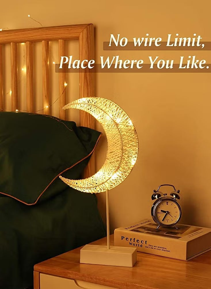 Moon Shape LED Decorative Lamp Night Light for Ramadan, Wedding, Bedroom Battery Operated