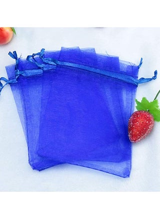 Organza Bags with Drawstrings 7X9 cm Jewelry Pouches Candies Eid Bridal Shower Party Wedding Favor Bags (Royal blue)