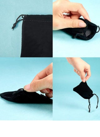 Velvet Drawstring Bags Pouches for Jewelry Gift Packaging Black H36xL25CM (10 PCS)