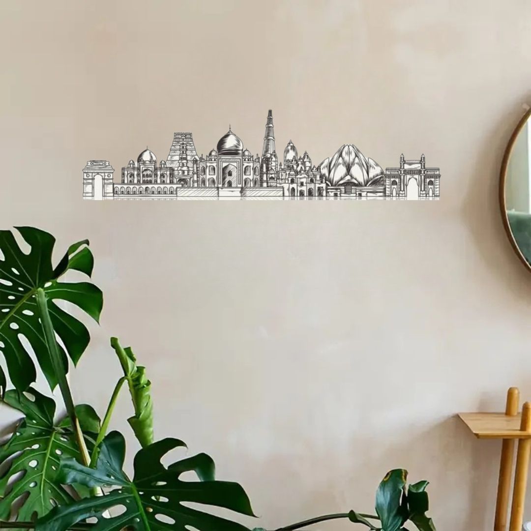 Indian's Building - Skyline Acrylic Wall Art - Home Decal - Indian National Day