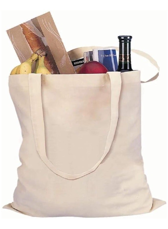 Economical Cotton Tote Bag, Lightweight Medium Reusable Grocery Shopping Cloth Bags, Suitable for DIY, Advertising, Promotion, Gift Pack of 20pcs