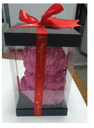 Handcrafted 35.56cm Rose Teddy Bear - Perfect for Valentine's, Anniversary, Mother's Day, Christmas & Birthday Gifts