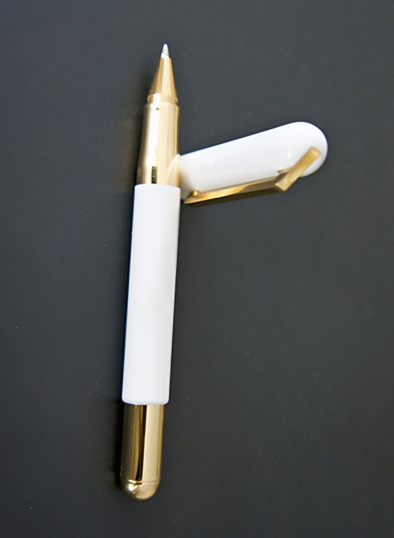 Luxury High Quality Full Magnetic Metal Roller Ballpoint Pen With Refill Pack For Executive Use And For A Premium Gift WHITE