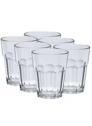 Drinking Glasses By Decor Works 12 Oz Acrylic Set of 6, Clear Tumbler Dishwasher Safe Unbreakable Cup Set Of 6