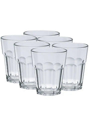 Drinking Glasses By Decor Works 12 Oz Acrylic Set of 6, Clear Tumbler Dishwasher Safe Unbreakable Cup Set Of 6