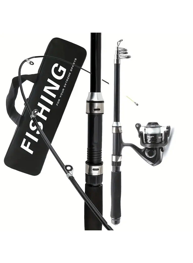 Portable Fishing Rod & Reel Combo Kit – Lightweight Spincast Set with Hooks – Ideal for Beginners, Kids & Youth