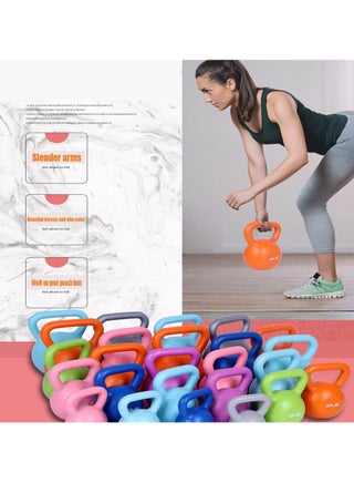 PE Coated Kettlebell Weights Solid Cast Iron Strength Training For Weightlifting Conditioning Strength & Core Training Great For Dumbbell Exercises