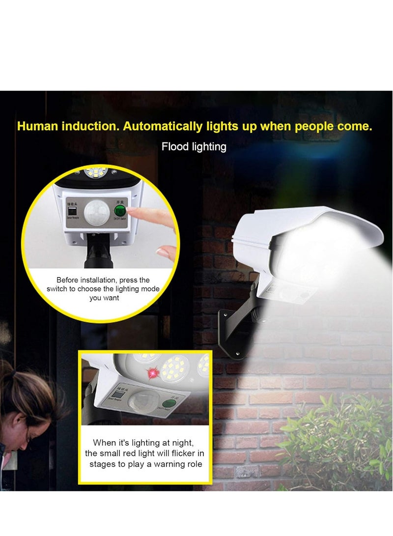 Solar Monitoring Lamp Human Body Induction Light Operated White And White And Black P66 Waterproof Pack of 10