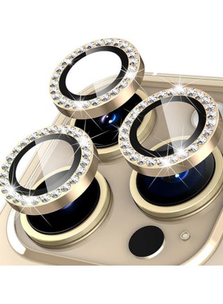 Camera Lens Protector Compatible for iPhone 14 Pro/iPhone 14 Pro Max, [Anti-Scratch] Premium Tempered Glass Film Aluminum Alloy Lens Ring Cover – GOLD DIAMOND