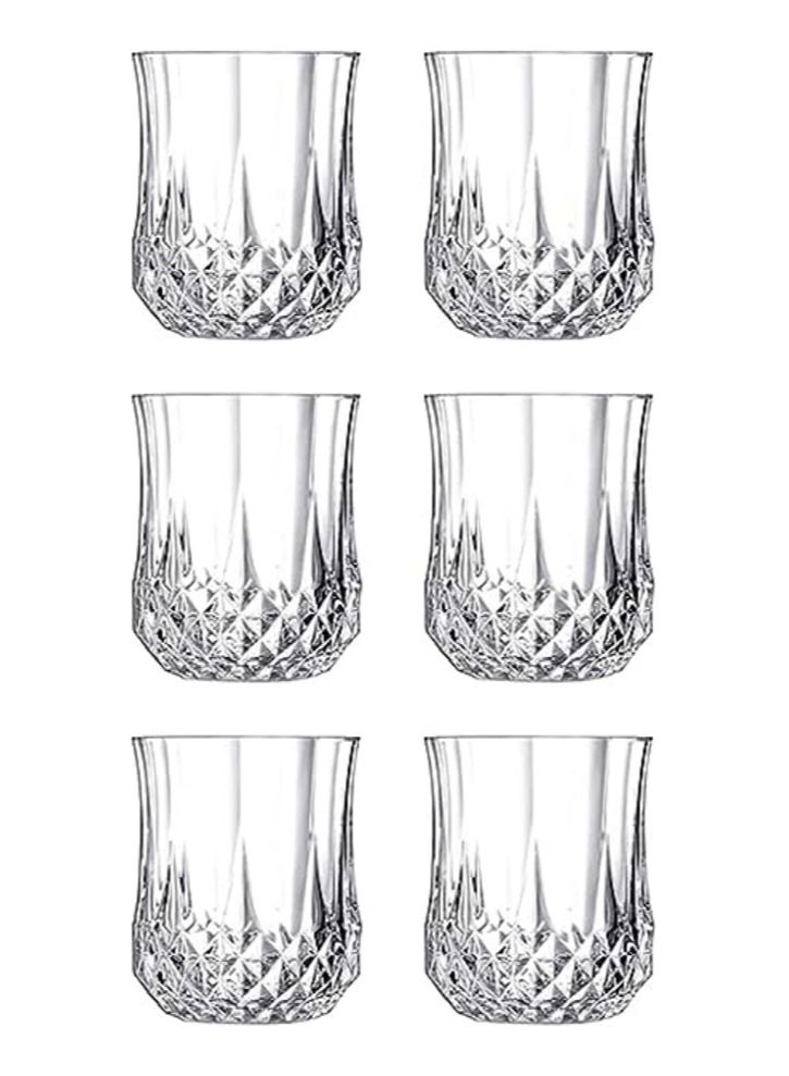 Dimond Cut Crystal Clear Glass - 210 Ml, 2 Pieces
