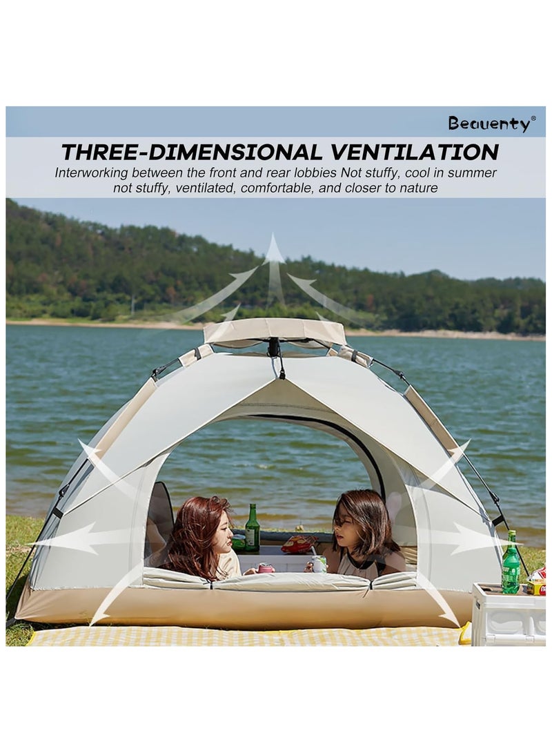 "Vitacelli 3-4 Person Camping Tent – Automatic Pop-Up, Waterproof & UV Protection, Lightweight with Carry Bag, Perfect for Outdoor Adventures (2x1.5M) Dark Green"