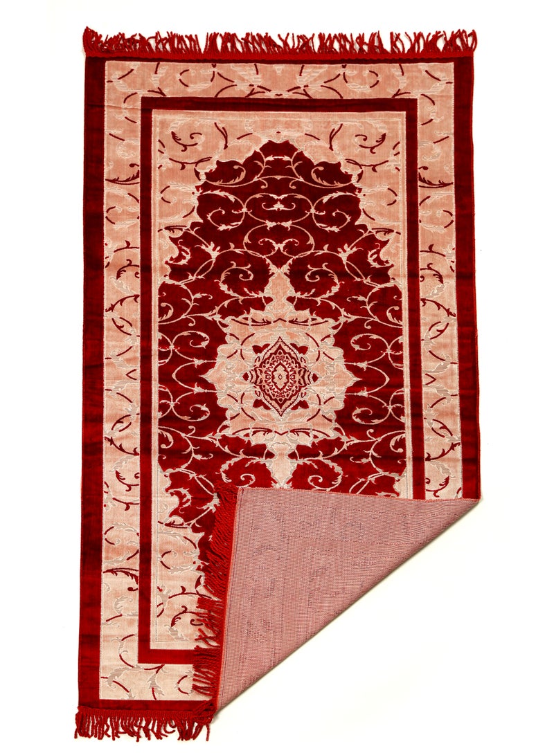 Prayer Mat 614GSM  Anti-Slip Velvet Top Islamic Prayer Mat New Design Thick Padded Sajadah Prayer Rug for Men Women Eid Gift Ramadan ( 140cm X 72cm)