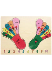 Early Learning 3D Wooden Foot Educational Puzzle Board for Kids