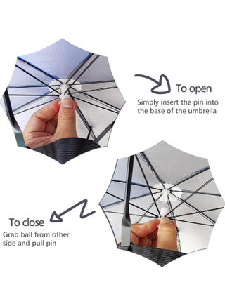 Umbrella Hat 65CM Sunscreen Windproof Hands Free Head Cap UV Protection Hats Mounted Top Folding for Fishing Beach Golf Sunshade Outdoor, Blue