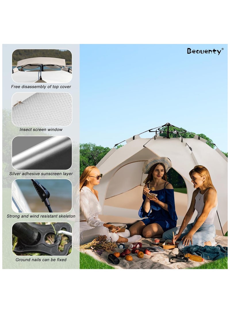 "Vitacelli 3-4 Person Camping Tent – Automatic Pop-Up, Waterproof & UV Protection, Lightweight with Carry Bag, Perfect for Outdoor Adventures (2x1.5M) Dark Green"