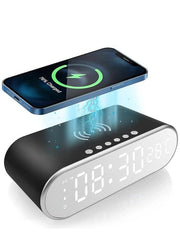 Alarm Clock with Wireless Charging, New 15W Faster Charging, Alarm Clocks for Heavy Sleepers Adults, Digital Alarm Clock for Bedroom, Home, or Office (Black)