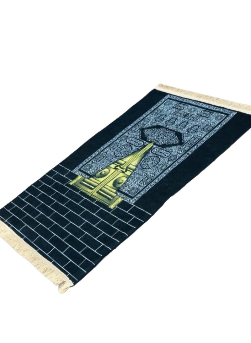 Prayer Mat 614GSM Anti-Slip Velvet Top Islamic Prayer Mat New Design Thick Padded Sajadah Prayer Rug for Men Women Eid Gift Ramadan ( 120cm X 80cm)