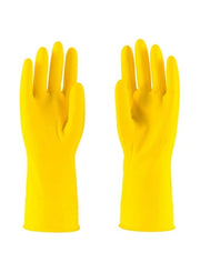 Household Latex Glove, Gloves, Rubber Dishwashing Extra Thickness, Long Sleeves, Kitchen Cleaning, Working, Painting, Gardening, Pet Care, Large YELLOW